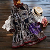 2017年日系優雅民族風設計連身裙